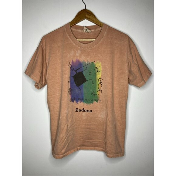 Sedona Shake Rattle Rock Clay Dyed Distressed Men's Medium T-Shirt - Picture 1 of 8